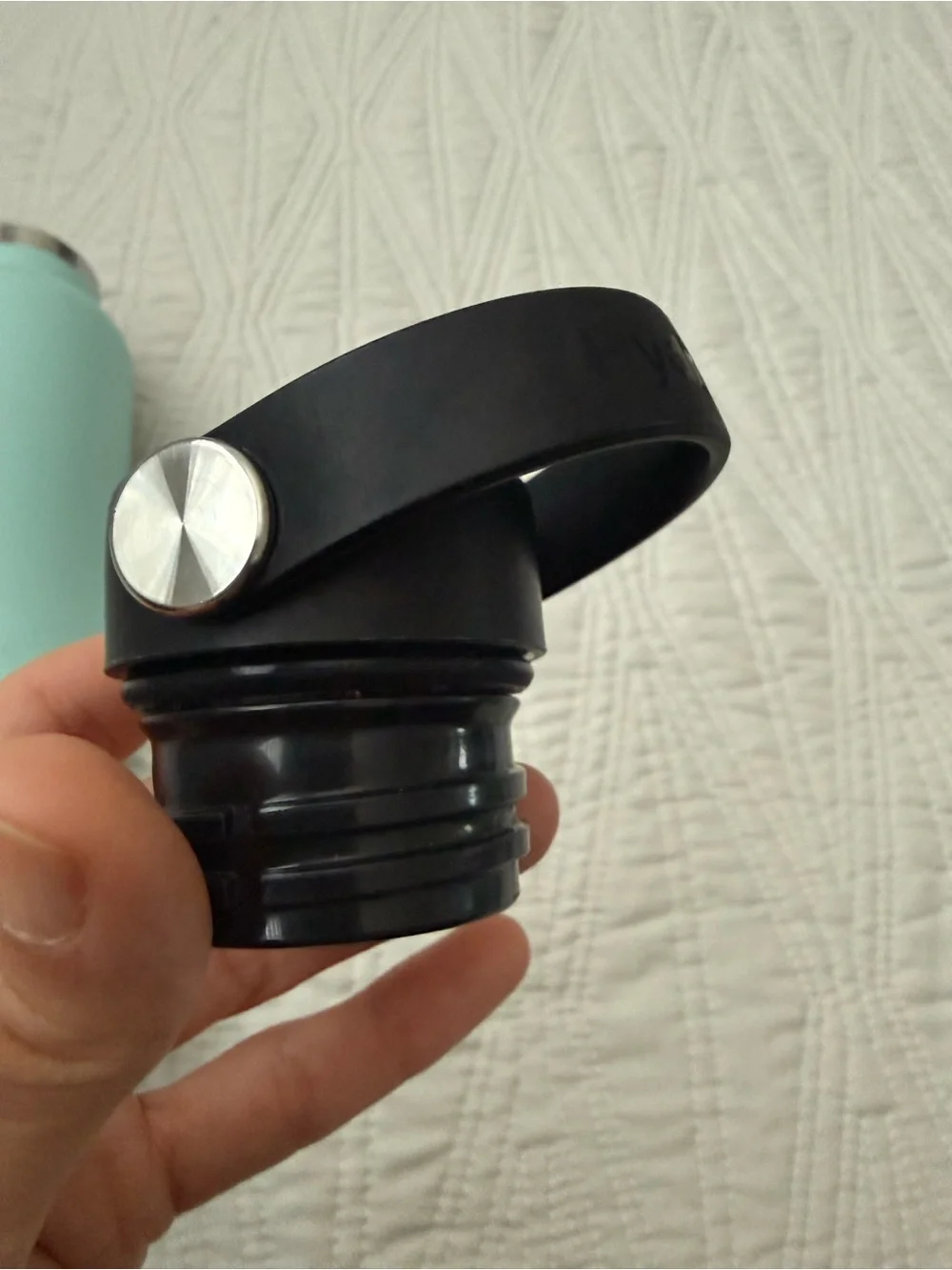 Hydro Flask Slim Bottle in Mint Teal with Black Cap